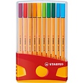 Stabilo Fineliner STABILO point 88 ColorParade rollerset geel/rood fijn assorti etui à 20 stuks