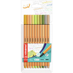 Fineliner STABILO point 88/10 Fin nouvelles couleurs set 10 couleurs