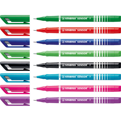 Stabilo Fineliner STABILO Sensor 189/8 fijn assorti etui à 8 stuks