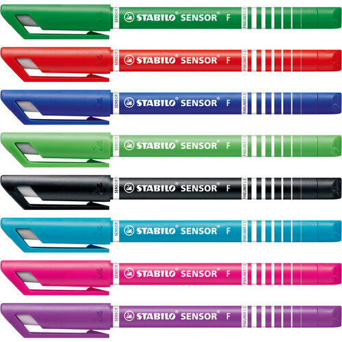 Stabilo Fineliner STABILO Sensor 189/8 fijn assorti etui à 8 stuks