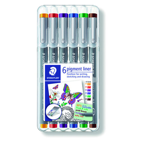 Staedtler Fineliner Staedtler 308 Pigment 0,5mm assorti set 6 pièces