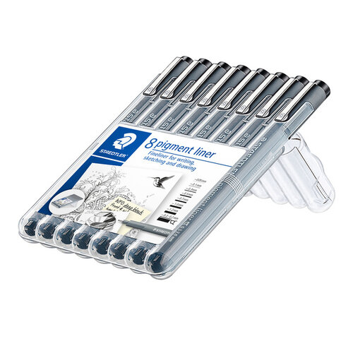 Staedtler Fineliner Staedtler Pigment 308 noir 8 pièces