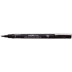 Fineliner Uni-ball Pin beitelpunt 2mm zwart
