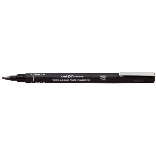 Uni-ball Fineliner Uni-ball Pin beitelpunt 2mm zwart
