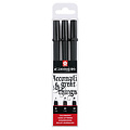 Sakura Kalligrafiepen Sakura Calligrapher set à 3 breedtes zwart