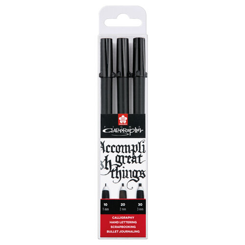 Sakura Set calligraphie Sakura Pigma 3 largeurs noir