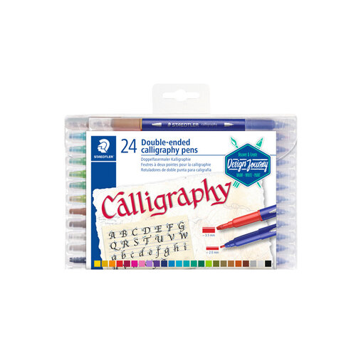 Staedtler Kalligrafiepen Staedtler duo punt 2.0 en 3.5mm 24 kleuren