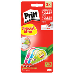 Roller correcteur Pritt Mini-Flex 4,2mmx7m Emoji blister 2+1 gratuit
