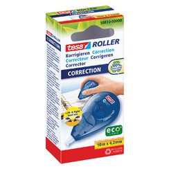 Roller correcteur tesa® ecoLogo® droitier gaucher 10mx4,2mm boîte à accrocher