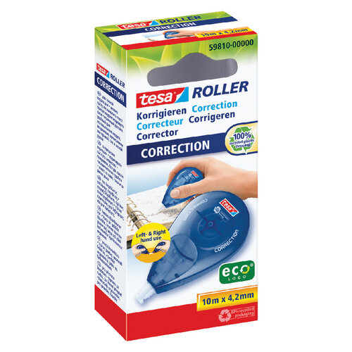 Tesa Roller correcteur tesa® ecoLogo® droitier gaucher 10mx4,2mm boîte à accrocher
