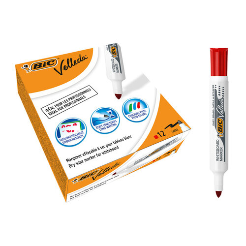 Bic Whiteboardmarker Bic Velleda 1711 rond large rood