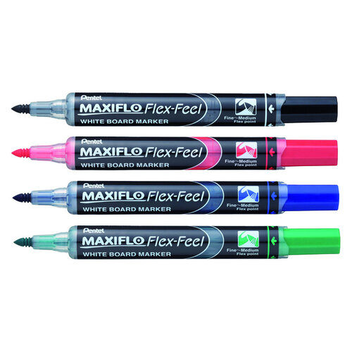 Pentel Whiteboardmarker Pentel MWL5SBF Maxiflo rond 1.5-4.5mm zwart