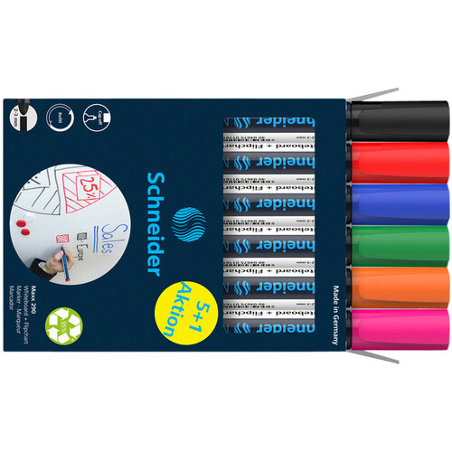 Schneider Marqueur tableau blanc Schneider Maxx 290 ogive 2-3mm assorti 5+1 gratuit