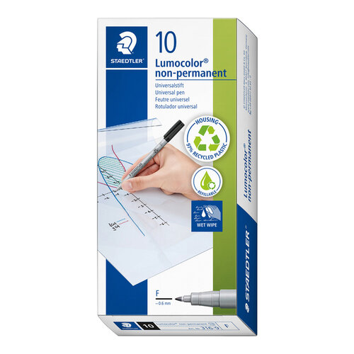 Staedtler Viltstift Staedtler Lumocolor 316 non permanent F zwart