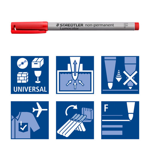 Staedtler Feutre Staedtler Lumocolor 316 non permanent Fin rouge
