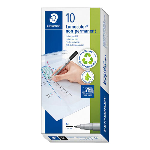 Staedtler Viltstift Staedtler Lumocolor 315 non permanent M zwart