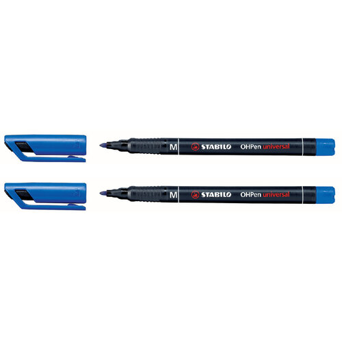 Stabilo Viltstift STABILO OHpen 843/41 permanent rond medium blauw