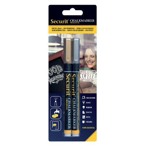 Securit Krijtstift Securit SMA-100 rond 1-2mm goud/zilver assorti 2 stuks