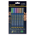 Securit Marqueur craie Securit SMA-100 ogive 1-2mm métallisé assorti 7 pièces
