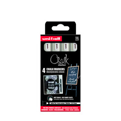 Krijtstift Uni-ball chalk rond 1.8-2.5mm wit 4 stuks