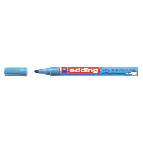edding Viltstift edding 751 lakmarker rond 1-2mm metallic blauw