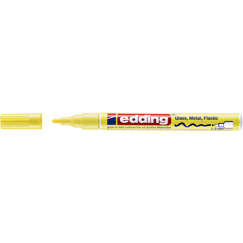 edding Viltstift edding 751 lakmarker rond 1-2mm pastel geel