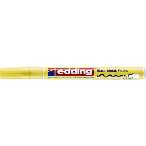 edding Viltstift edding 751 lakmarker rond 1-2mm pastel geel