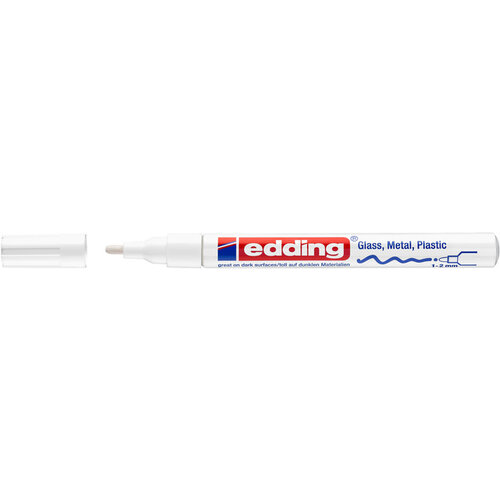 edding Viltstift edding 751 lakmarker creatief rond 1-2mm wit