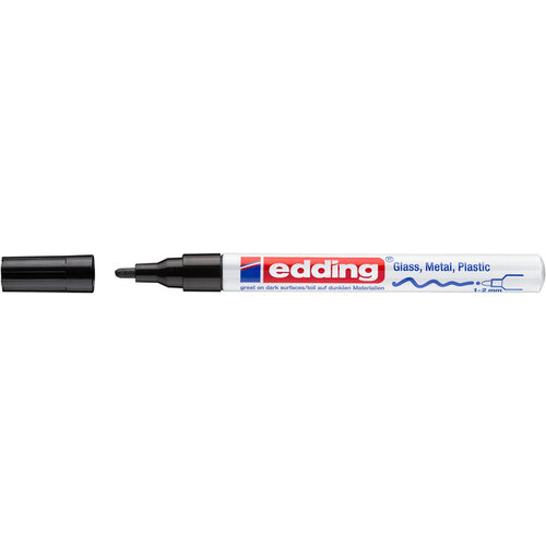 edding Viltstift edding 751 lakmarker creatief rond 1-2mm zwart