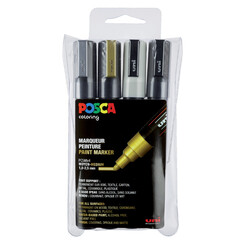 Verfstift Posca PC5M medium assorti set à 4 stuks