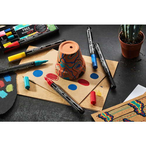 Stabilo Marqueur peinture STABILO Free Acrylic T100 Royal assorti 5 pièces