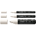 Stabilo Acrylmarker STABILO  Free Acrylic Mixed Tip set à 3 breedtes wit
