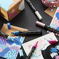 Stabilo Acrylmarker STABILO  Free Acrylic Mixed Tip set à 3 breedtes wit