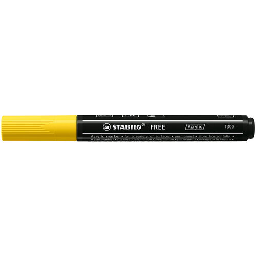 Stabilo Acrylmarker STABILO  Free Acrylic T300 geel
