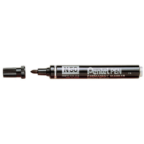 Pentel Viltstift Pentel N50 rond 1.5-3mm zwart
