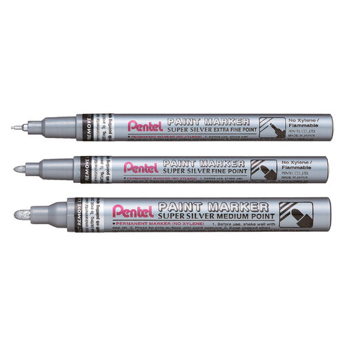 Pentel viltstift Pentel MSP10 rond 1.5mm zilver