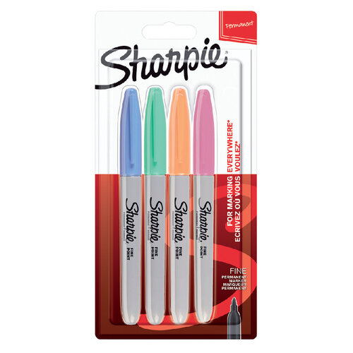 Sharpie Feutre Sharpie ogive Fin pastel assorti blister 4 pièces