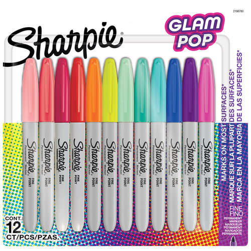 Sharpie Viltstift Sharpie Glampop fijn assorti blister à 12 stuks