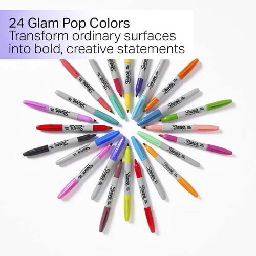 Sharpie Feutre Sharpie Glam Pop Fin assorti blister 12 pièces