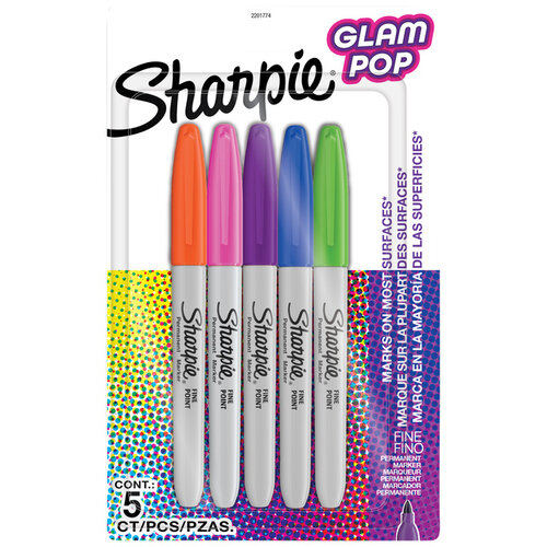 Sharpie Viltstift Sharpie Glampop fijn assorti blister à 5 stuks