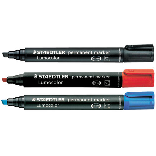Staedtler Viltstift Staedtler Lumocolor 350 permanent schuin blauw