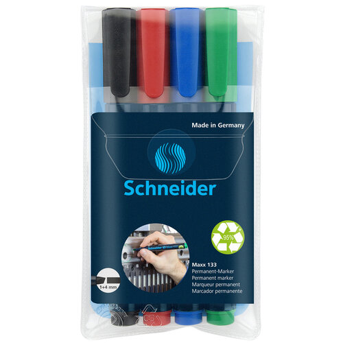 Schneider Marqueur Schneider Maxx 133 biseauté 1-4mm assorti 4 pièces