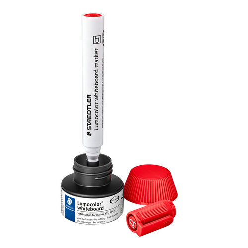 Staedtler Viltstiftvulling Staedtler Lumocolor whiteboard 30ml rood