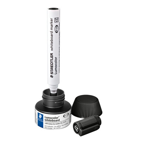 Staedtler Viltstiftvulling Staedtler Lumocolor whiteboard 30ml zwart