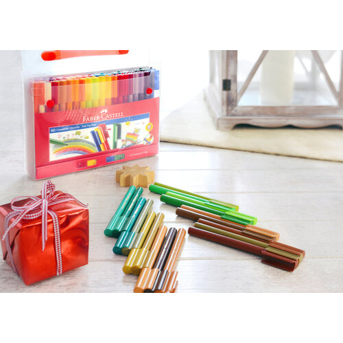 Faber-Castell Feutre couleur Faber Castell Connector malette 60 pièces assorti
