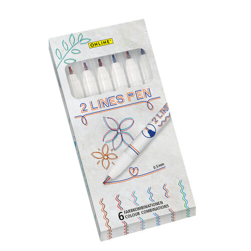 Online Fineliner Online 2 pointes assorti boîte 6 pièces