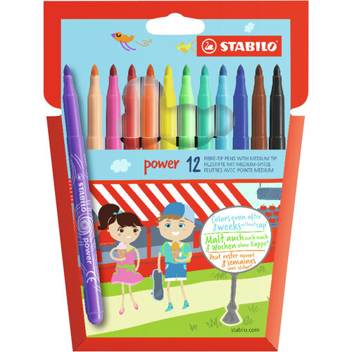 Stabilo Feutre STABILO Power 280/12 assorti étui 12 pièces