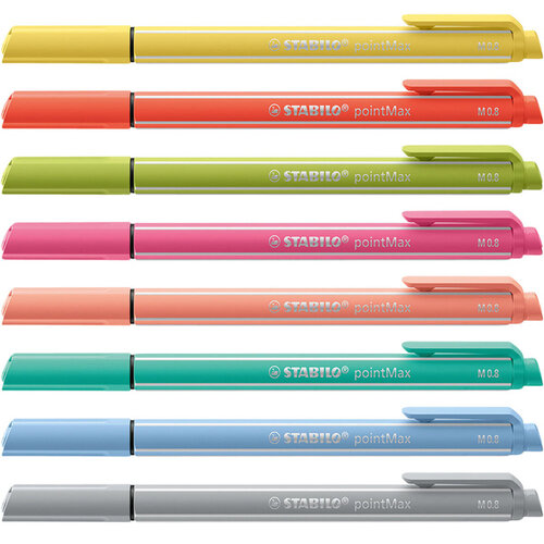 Stabilo Viltstift STABILO pointMax 488/8 medium assorti pastel etui à 8 stuks