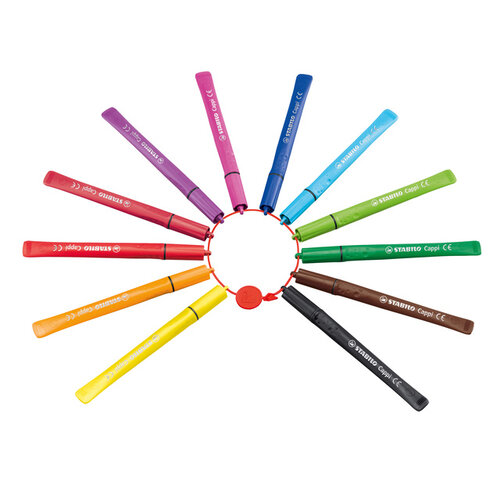 Stabilo Viltstift STABILO Cappi 168/12 medium assorti etui à 12 stuks
