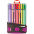 Stabilo Viltstift  STABILO Pen 68/20 ColorParade in antraciet/roze etui medium assorti etui  à 20 stuks
